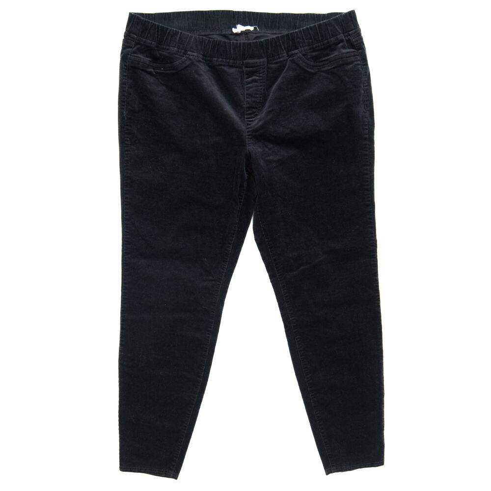 Eileen Fisher Black Organic Cotton Tencel Corduroy Pants Size XL